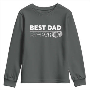 Golf Dad Youth Sweatshirt Best Dad By Par Golfing Golfer Funny Fathers Day Gifts TS10 Dark Heather Print Your Wear
