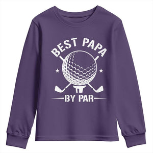 Golf Dad Youth Sweatshirt Best Papa By Par Golfer Fathers Day Gifts TS10 Purple Print Your Wear