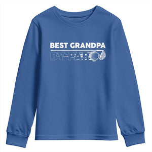 Golf Grandpa Youth Sweatshirt Best Grandpa By Par Golfing Golfer Funny Fathers Day Gifts TS10 Royal Blue Print Your Wear