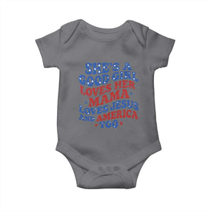 Good Girl Loves Mama Jesus and America Baby Onesie Retro Patriotic 4th of July USA TS10 Charcoal Print Your Wear
