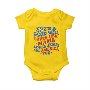 Good Girl Loves Mama Jesus and America Baby Onesie Retro Patriotic 4th of July USA TS10 Daisy Print Your Wear