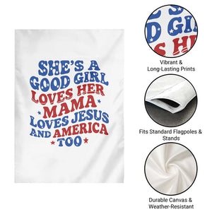 Good Girl Loves Mama Jesus and America Garden Flag Retro Patriotic 4th of July USA TS10 Print Your Wear