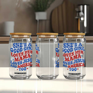 Good Girl Loves Mama Jesus and America Glass Can Retro Patriotic 4th of July USA TS10 Print Your Wear