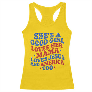 Good Girl Loves Mama Jesus and America Racerback Tank Top Retro Patriotic 4th of July USA TS10 Daisy Print Your Wear