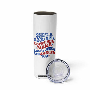 Good Girl Loves Mama Jesus and America Skinny Tumbler Retro Patriotic 4th of July USA TS10 Print Your Wear