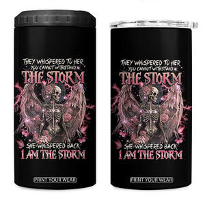 Gothic Skeleton Fairy 4 in 1 Can Cooler Tumbler She Whispered Back I Am The Storm Dark Angel TS02 One Size: 16 oz Black Print Your Wear