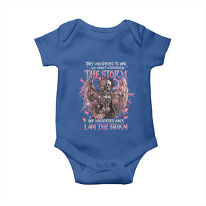 Gothic Skeleton Fairy Baby Onesie She Whispered Back I Am The Storm Dark Angel TS02 Royal Blue Print Your Wear