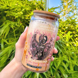 Gothic Skeleton Fairy Glass Can She Whispered Back I Am The Storm Dark Angel TS02 Print Your Wear