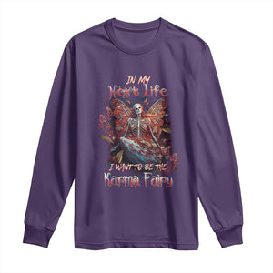 Gothic Skeleton Fairy Long Sleeve Shirt In My Next Life I Want To Be The Karma Fairy Butterfly Aesthetic TS02 Purple Print Your Wear
