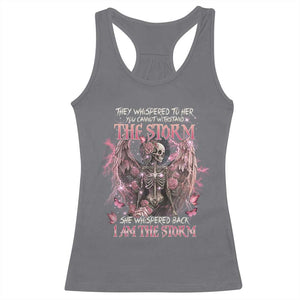 Gothic Skeleton Fairy Racerback Tank Top She Whispered Back I Am The Storm Dark Angel TS02 Charcoal Print Your Wear