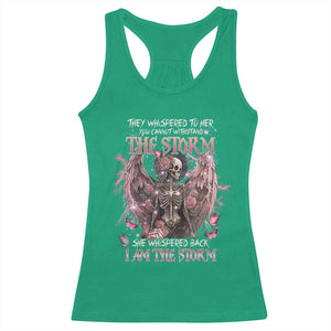 Gothic Skeleton Fairy Racerback Tank Top She Whispered Back I Am The Storm Dark Angel TS02 Irish Green Print Your Wear