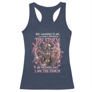 Gothic Skeleton Fairy Racerback Tank Top She Whispered Back I Am The Storm Dark Angel TS02 Navy Print Your Wear