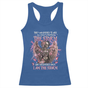 Gothic Skeleton Fairy Racerback Tank Top She Whispered Back I Am The Storm Dark Angel TS02 Royal Blue Print Your Wear