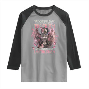 Gothic Skeleton Fairy Raglan Shirt She Whispered Back I Am The Storm Dark Angel TS02 Sport Gray Black Print Your Wear