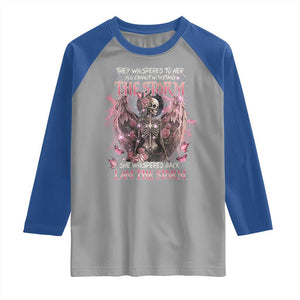 Gothic Skeleton Fairy Raglan Shirt She Whispered Back I Am The Storm Dark Angel TS02 Sport Gray Royal Print Your Wear