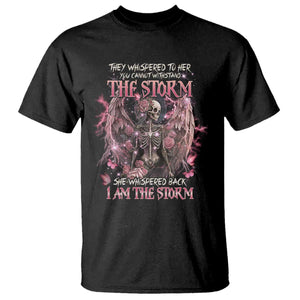 Gothic Skeleton Fairy T Shirt She Whispered Back I Am The Storm Dark Angel TS02 Black Print Your Wear
