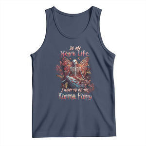 Gothic Skeleton Fairy Tank Top In My Next Life I Want To Be The Karma Fairy Butterfly Aesthetic TS02 Navy Print Your Wear