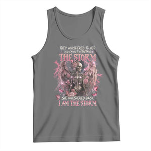 Gothic Skeleton Fairy Tank Top She Whispered Back I Am The Storm Dark Angel TS02 Black Heather Print Your Wear