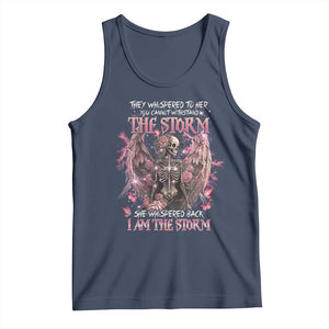 Gothic Skeleton Fairy Tank Top She Whispered Back I Am The Storm Dark Angel TS02 Navy Print Your Wear