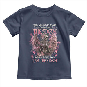 Gothic Skeleton Fairy Toddler T Shirt She Whispered Back I Am The Storm Dark Angel TS02 Navy Print Your Wear