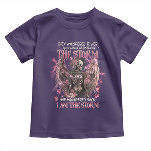 Gothic Skeleton Fairy Toddler T Shirt She Whispered Back I Am The Storm Dark Angel TS02 Purple Print Your Wear