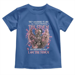 Gothic Skeleton Fairy Toddler T Shirt She Whispered Back I Am The Storm Dark Angel TS02 Royal Blue Print Your Wear