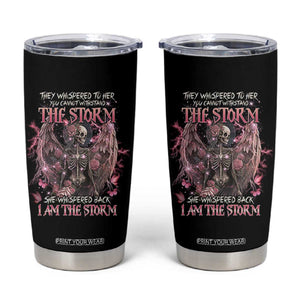Gothic Skeleton Fairy Tumbler Cup She Whispered Back I Am The Storm Dark Angel TS02 Black Print Your Wear