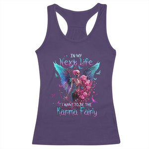 Gothic Skeleton Roses Racerback Tank Top In My Next Life I Want To Be The Karma Fairy TS02 Purple Print Your Wear