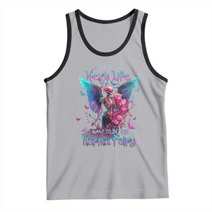 Gothic Skeleton Roses Tank Top In My Next Life I Want To Be The Karma Fairy TS02 Athletic Heather Black Print Your Wear