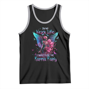 Gothic Skeleton Roses Tank Top In My Next Life I Want To Be The Karma Fairy TS02 Black Athletic Heather Print Your Wear
