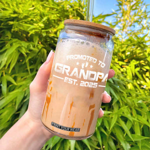 Grandpa Est 2025 Glass Can New Grandpa Father's Day Gift TS10 Print Your Wear