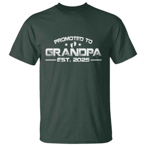 Grandpa Est 2025 T Shirt New Grandpa Father's Day Gift TS10 Dark Forest Green Print Your Wear