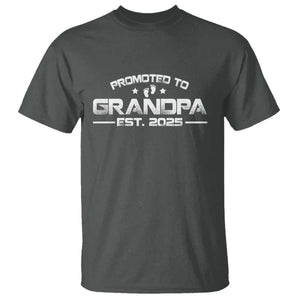 Grandpa Est 2025 T Shirt New Grandpa Father's Day Gift TS10 Dark Heather Print Your Wear
