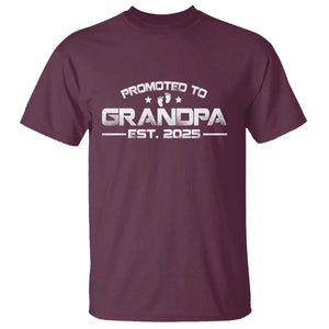 Grandpa Est 2025 T Shirt New Grandpa Father's Day Gift TS10 Maroon Print Your Wear
