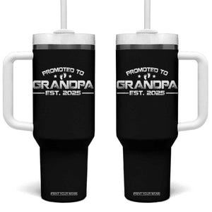 Grandpa Est 2025 Tumbler With Handle New Grandpa Father's Day Gift TS10 One Size: 40 oz Black Print Your Wear