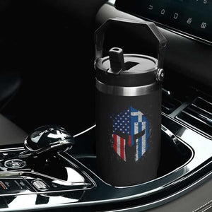 Greek American Pride Flip Straw Tumbler Greece Spartan Helmet TS09 Print Your Wear