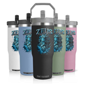 Greek Mythology Zeus Flip Straw Tumbler King Of Gods TS09 Print Your Wear