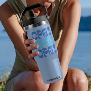 Greek Oops Opa Flip Straw Tumbler TS09 One Size: 30 oz Light Blue Print Your Wear