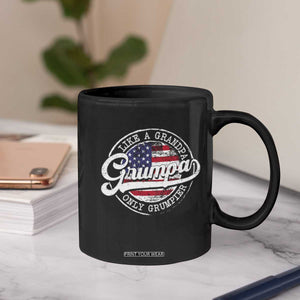Grumpa Like Regular Grandpa Only Grumpier Coffee Mug Funny Grandfather Grandpa American Flag TS10 Print Your Wear
