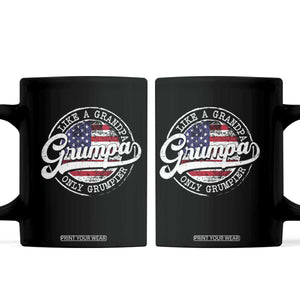 Grumpa Like Regular Grandpa Only Grumpier Coffee Mug Funny Grandfather Grandpa American Flag TS10 Black Print Your Wear