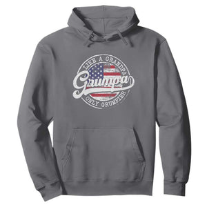 Grumpa Like Regular Grandpa Only Grumpier Hoodie Funny Grandfather Grandpa American Flag TS10 Charcoal Print Your Wear