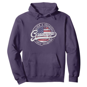 Grumpa Like Regular Grandpa Only Grumpier Hoodie Funny Grandfather Grandpa American Flag TS10 Purple Print Your Wear