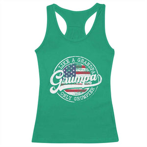 Grumpa Like Regular Grandpa Only Grumpier Racerback Tank Top Funny Grandfather Grandpa American Flag TS10 Irish Green Print Your Wear