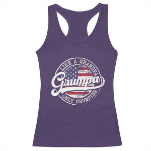 Grumpa Like Regular Grandpa Only Grumpier Racerback Tank Top Funny Grandfather Grandpa American Flag TS10 Purple Print Your Wear