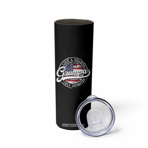 Grumpa Like Regular Grandpa Only Grumpier Skinny Tumbler Funny Grandfather Grandpa American Flag TS10 Print Your Wear