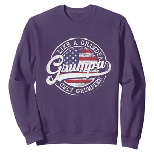 Grumpa Like Regular Grandpa Only Grumpier Sweatshirt Funny Grandfather Grandpa American Flag TS10 Purple Print Your Wear