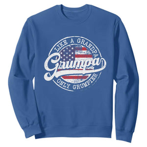 Grumpa Like Regular Grandpa Only Grumpier Sweatshirt Funny Grandfather Grandpa American Flag TS10 Royal Blue Print Your Wear