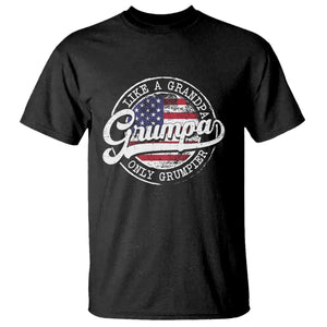 Grumpa Like Regular Grandpa Only Grumpier T Shirt Funny Grandfather Grandpa American Flag TS10 Black Print Your Wear