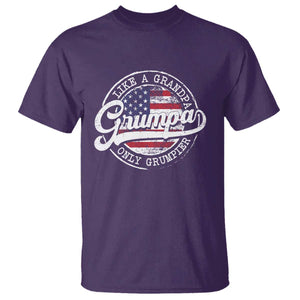 Grumpa Like Regular Grandpa Only Grumpier T Shirt Funny Grandfather Grandpa American Flag TS10 Purple Print Your Wear
