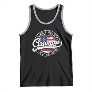 Grumpa Like Regular Grandpa Only Grumpier Tank Top Funny Grandfather Grandpa American Flag TS10 Black Athletic Heather Print Your Wear